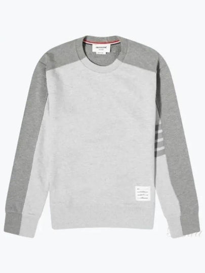 4 Bar Stripe Two Tone Loopback Sweatshirt Grey - THOM BROWNE - BALAAN 2