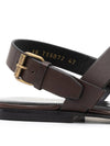 Men's Cassandra Strap Leather Sandals Brown - SAINT LAURENT - BALAAN 3