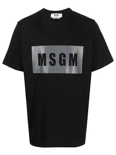 Box Logo Print Short Sleeve T-Shirt Black - MSGM - BALAAN 1