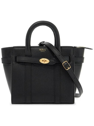 Micro Zipper Bayswater Tote Bag Black - MULBERRY - BALAAN 1