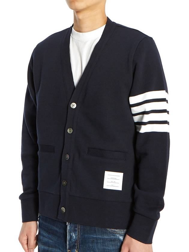 Classic V-Neck 4 Bar Stripe Cardigan Navy - THOM BROWNE - BALAAN 3