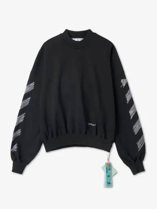 Men's Scribble Diag Sweatshirt Black - OFF WHITE - BALAAN 2