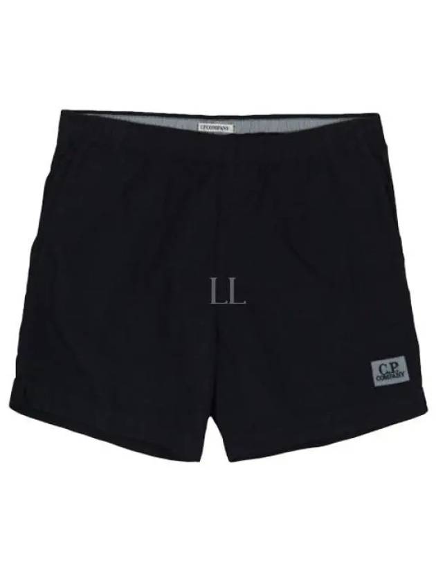 Logo Patch Flat Nylon Swim Shorts Black - CP COMPANY - BALAAN 2