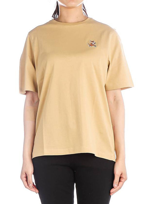 Speedy Fox Patch Comfort Short Sleeve T Shirt Beige - MAISON KITSUNE - BALAAN 2