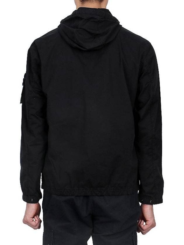 Cotton Twill Stretch Hooded Jacket Black - STONE ISLAND - BALAAN 6