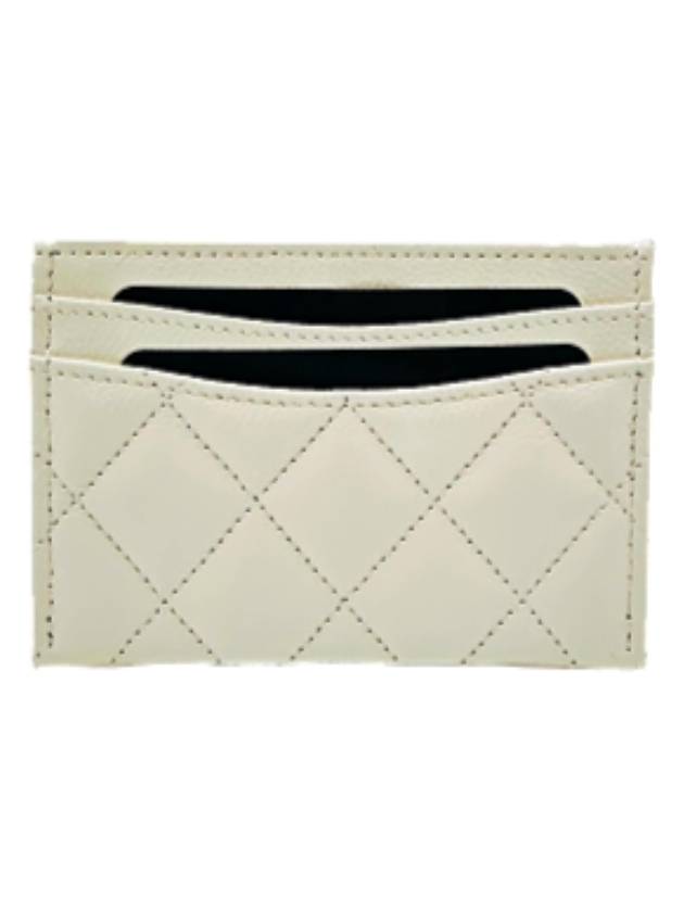 Classic Gold Hardware Grained Shiny Calfskin Card Wallet White - CHANEL - BALAAN 6