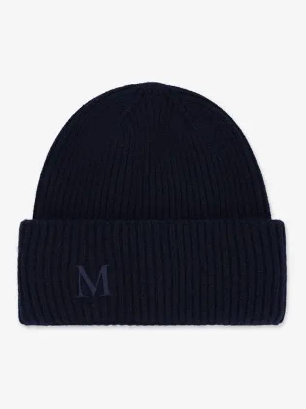 Retina Logo Embroidered Cashmere Beanie Blue - MAX MARA - BALAAN 2