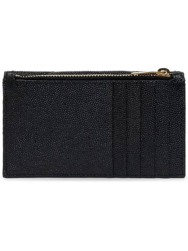 Cassandre Matelasse Fragment Emboss Leather Flap Card Wallet Black - SAINT LAURENT - BALAAN 4