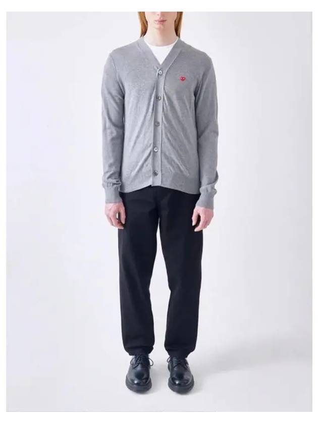 Comme des Garcons Men s Gray Little Red Heart Cotton Cardigan MP215ACS13 - COMME DES GARCONS - BALAAN 5