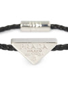 Braided Nappa Leather Bracelet Black - PRADA - BALAAN 5