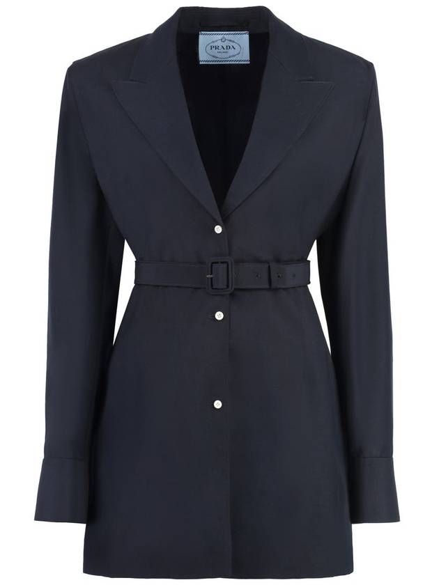 Single breasted mohair jacket navy - PRADA - BALAAN 2