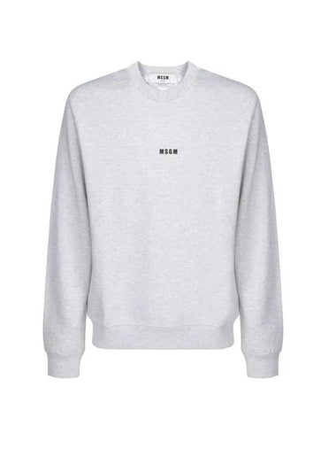 Micro Logo Print Cotton Sweatshirt Grey - MSGM - BALAAN 1