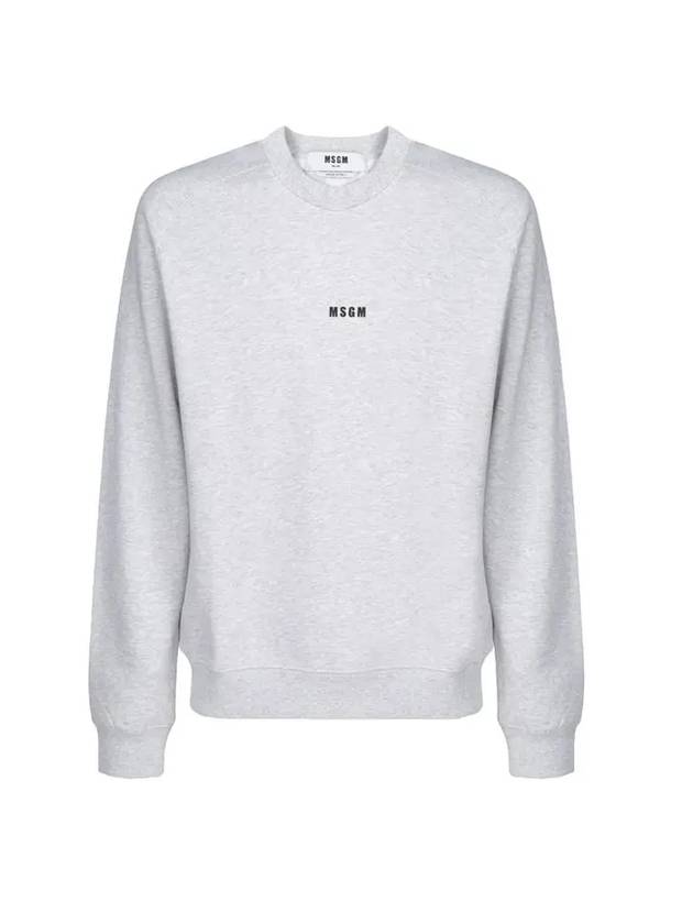 Micro Logo Print Cotton Sweatshirt Grey - MSGM - BALAAN 1