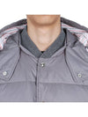 Men's 4 Bar Button Down Hooded Padding Grey - THOM BROWNE - BALAAN 8