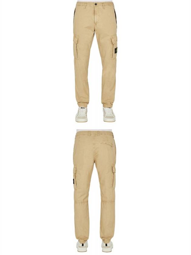 Men's Wappen Patch Slim Cargo Straight Pants Beige - STONE ISLAND - BALAAN 5