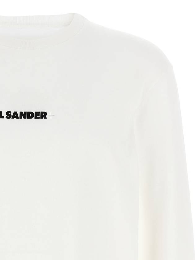 Small Logo Print Long Sleeve T-Shirt White - JIL SANDER - BALAAN 4