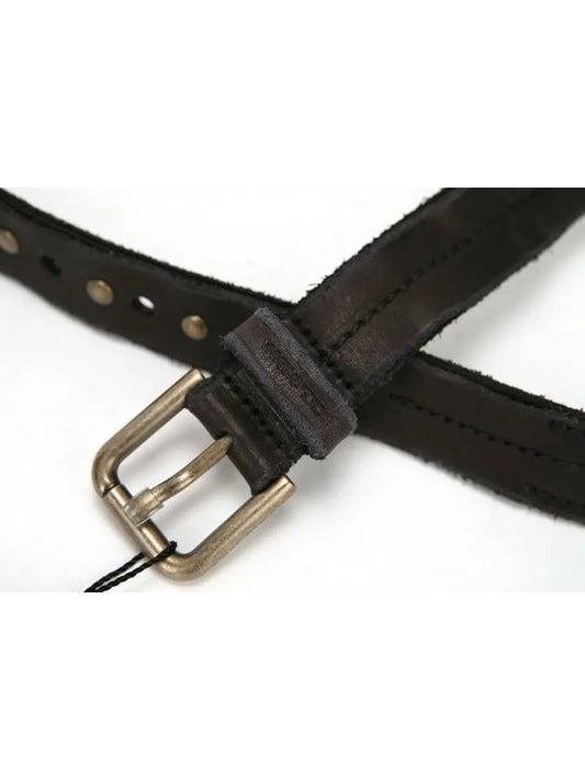 Antique Buckle Stud Leather Belt Black - DOLCE&GABBANA - BALAAN 2