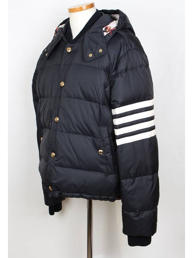 Diagonal armband hooded padded jacket 3 100 - THOM BROWNE - BALAAN 3