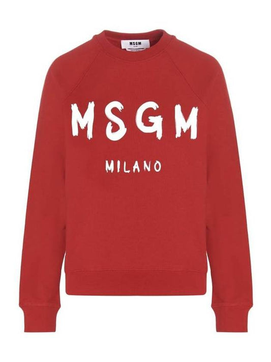 Brush Logo Printing Sweatshirt Red - MSGM - BALAAN 1