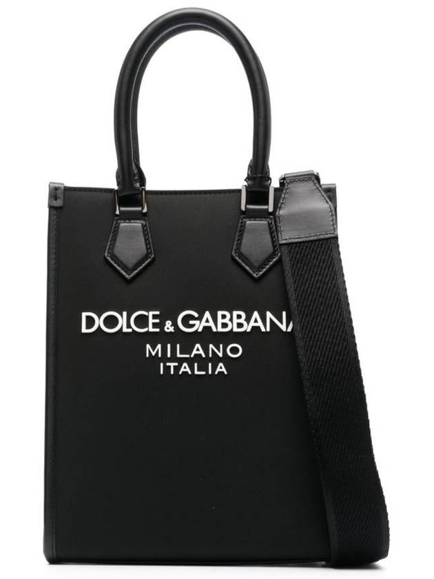 Rubberized Logo Nylon Small Tote Bag Black - DOLCE&GABBANA - BALAAN 2