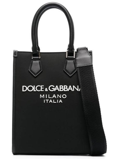 Rubberized Logo Nylon Small Tote Bag Black - DOLCE&GABBANA - BALAAN 2