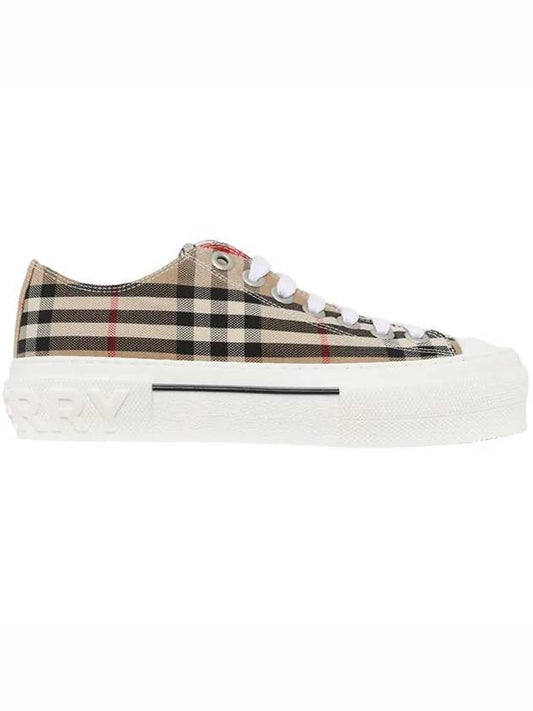 Vintage Check Cotton Sneakers Archive Beige - BURBERRY - BALAAN.