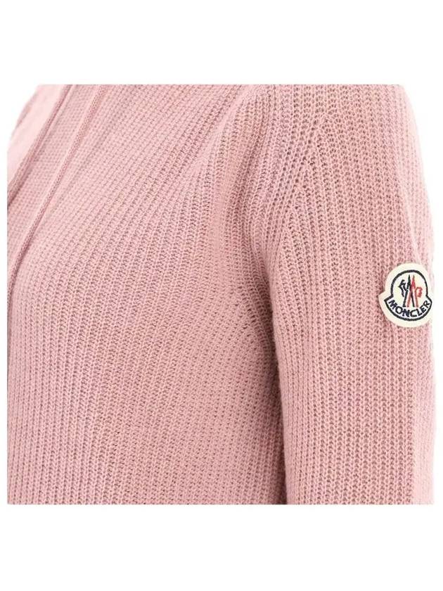 Logo Patch Wool Hooded Knit Pink 9G000 07 M1900 520 - MONCLER - BALAAN 4