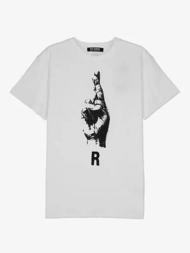 Hand Sign Short Sleeve T Shirt White 231W104190010010 - RAF SIMONS - BALAAN 1