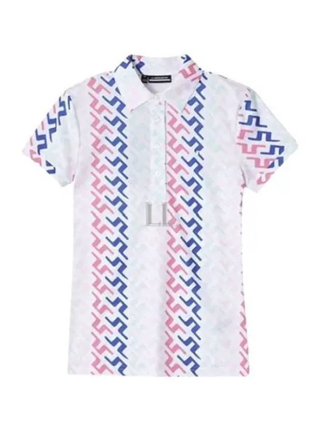 Hailey Painted Bridge Print Short Sleeve Polo Shirt - J.LINDEBERG - BALAAN 2