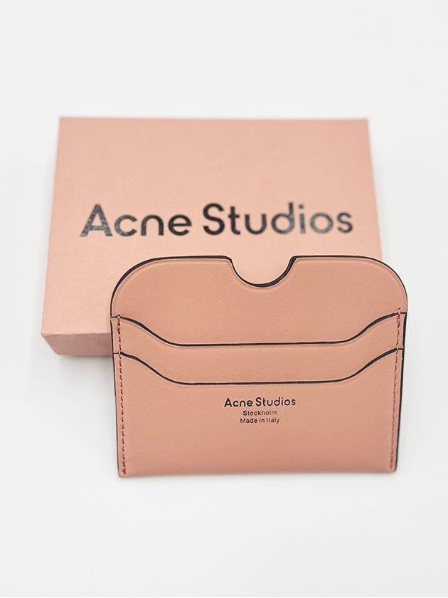 Studios Silver Logo 2-tier Card Wallet Salmon Pink - ACNE STUDIOS - BALAAN 4