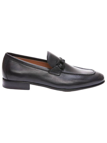 Salvatore Men's Lester Lester Moccasin Loafers Black - SALVATORE FERRAGAMO - BALAAN.