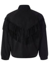 Suede Fringe Track Jacket Black - IFELSE - BALAAN 3