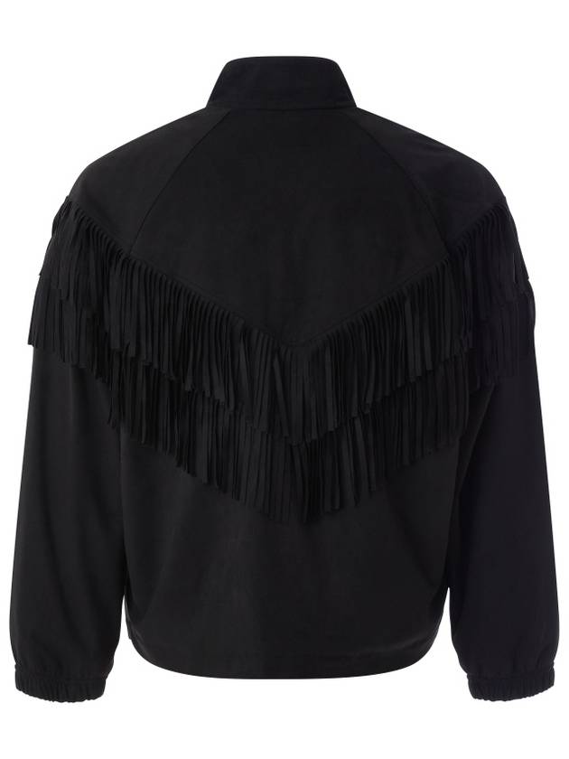 Suede Fringe Track Jacket Black - IFELSE - BALAAN 3