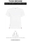 Logo Patch Lightweight Jersey Relaxed Fit Short Sleeve T-Shirt White - THOM BROWNE - BALAAN 3