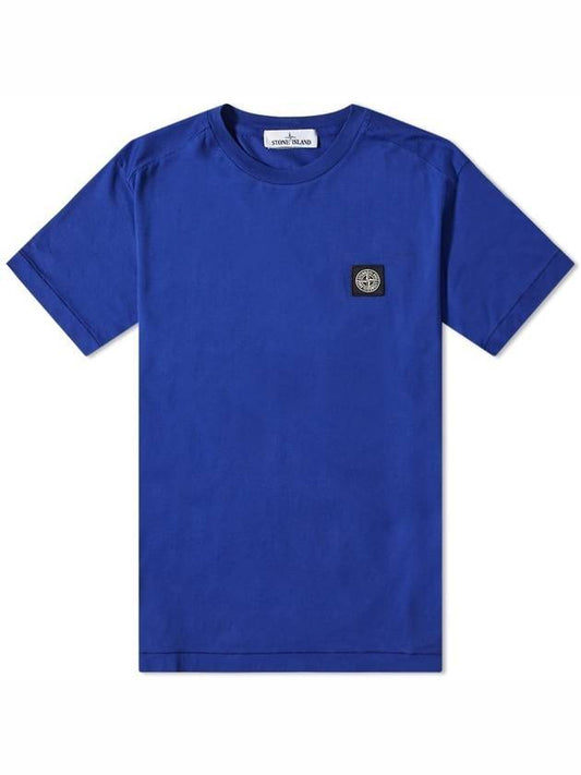 Logo Patch Short Sleeve T-Shirt Blue - STONE ISLAND - 1