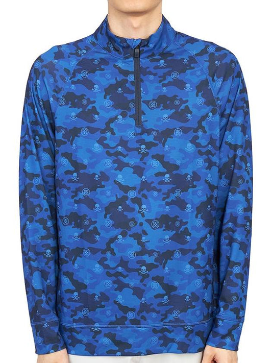 Men's Icon Camo Half Zip Up Long Sleeve T-Shirt Blue - G/FORE - BALAAN 2