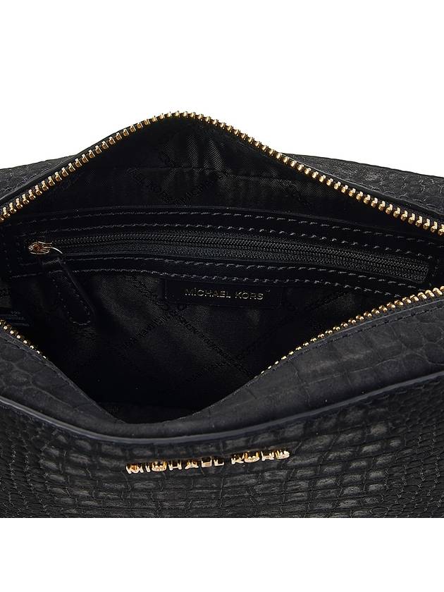 Jet Set Medium Crocodile Embossed Leather Cross Bag Black - MICHAEL KORS - BALAAN 11