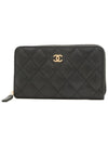 Classic medium wallet zipper caviar black gold AP0226 - CHANEL - BALAAN 1