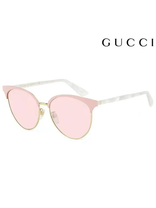 Eyewear Gold Frame Metal Sunglasses Pink - GUCCI - BALAAN 2