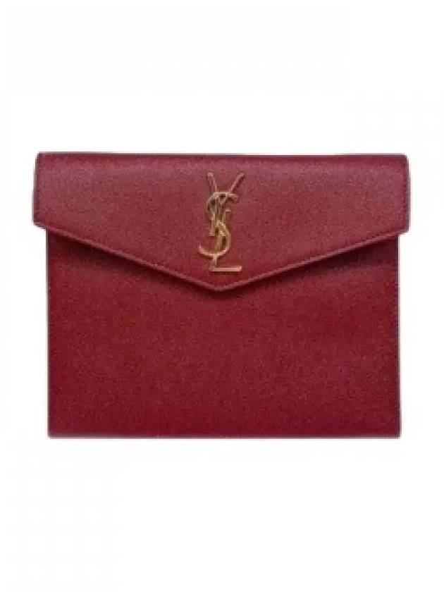 Envelope Uptown Baby Clutch Bag Burgundy - SAINT LAURENT - BALAAN 5