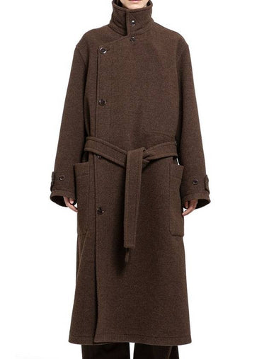 Wrapped Belted Single Coat Brown - LEMAIRE - BALAAN 1