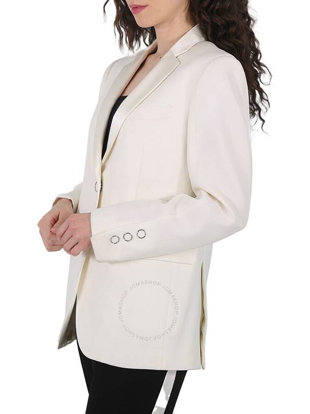 Open Box - Burberry Ladies Natural White Caratown Single-Breasted Blazer, Brand Size 2 (US Size 0) - BURBERRY - BALAAN 2