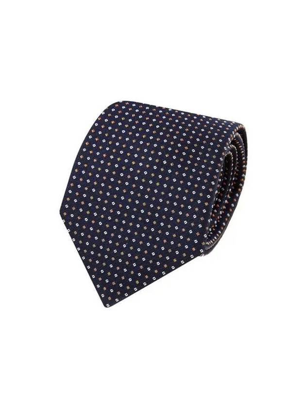 Men s Micro Dot Silk Tie Marine - GIORGIO ARMANI - BALAAN 1