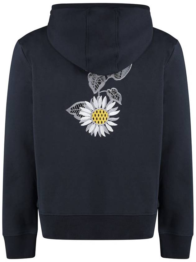 Loopback Broderie Anglaise Relaxed Cotton Hoodie Navy - THOM BROWNE - BALAAN 3