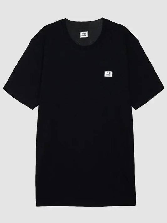 Logo Print Cotton Short Sleeve T-Shirt Black - CP COMPANY - BALAAN 2
