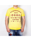 Men's Somewear Printing Vintage Washed Jeans Short Sleeve TShirt 74GC0900 Yellow - DSQUARED2 - BALAAN 1