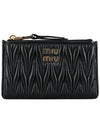 Matelasse Leather Envelope Card Wallet Black - MIU MIU - BALAAN 2