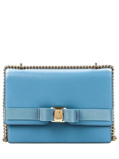 Vara Leather Shoulder Bag Chambray - SALVATORE FERRAGAMO - BALAAN 2