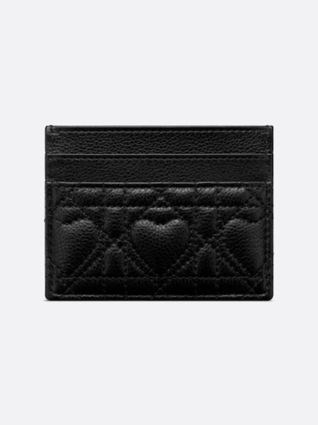 Dior amour Caro Freesia card wallet black Cannage calfskin heart motif S5130UNID M900 - DIOR - BALAAN 2