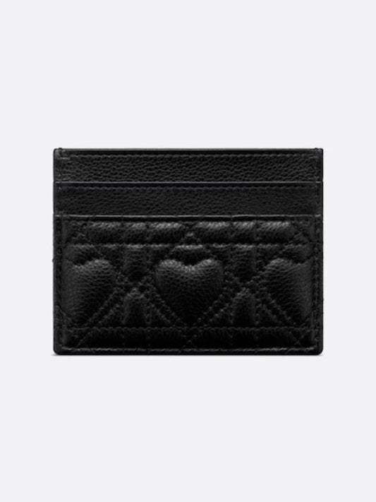 Dior amour Caro Freesia card wallet black Cannage calfskin heart motif S5130UNID M900 - DIOR - BALAAN 2